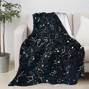 img 3 attached to 🌌 Glow in The Dark Constellation Big Blanket Throw: Cozy Microfiber for Home, Bed, Sofa, Travel, Lap Chairs, Perfect Gift for Son, Daughter, and Mom - 50"x40" Blanket for Kids