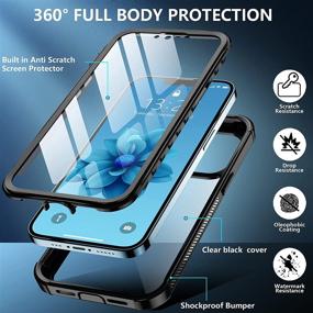 img 2 attached to Red2Fire iPhone 13 Pro Case with Built-in Screen Protector - 360° Full Body Protective 📱 Cover, Heavy Duty Lightweight Slim Shockproof Design, Clear Phone Case for iPhone 13 Pro 6.1 inch (Black)