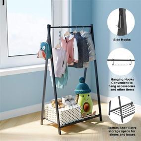 img 2 attached to 👕 Top-rated Bestier Small Clothes Rack: Kid-Friendly Garment Rack with Storage Shelf for Steel Costumes