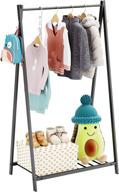 👕 top-rated bestier small clothes rack: kid-friendly garment rack with storage shelf for steel costumes логотип