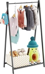 img 4 attached to 👕 Top-rated Bestier Small Clothes Rack: Kid-Friendly Garment Rack with Storage Shelf for Steel Costumes