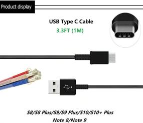 img 1 attached to 🔌 Адаптивное быстрое зарядное устройство для Samsung Galaxy (S9, S9+, S8, S8+, S10, S10+, Note 8, Note 9, Note 10) и других смартфонов - Быстрое зарядное устройство для стены с кабелем USB Type C