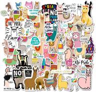 🦙 adorable alpaca vinyl decal stickers: ideal animal vinyl stickers for laptop, hydroflask, phone cases - cute animal stickers for teens, kids, adults, girls - pack of 50 logo