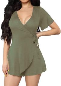 img 1 attached to 👗 Women's Nightclub Jumpsuits: Shoulder Bodysuit Clubwear Clothing and Jumpsuits, Rompers & Overalls