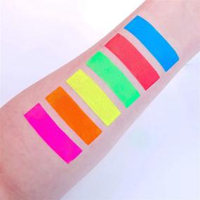 img 2 attached to 🎨 6 Tubes of UV Glow Blacklight Face and Body Paint - 0.34oz Each - Neon Fluorescent Set