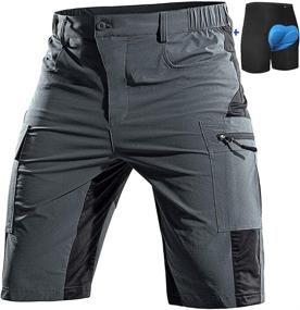 img 4 attached to Cycorld Mountain Bike Shorts - Men's Padded MTB Baggy Cycling Shorts with Removable Padding Liner and Zip Pockets: An Elevated Biking Experience