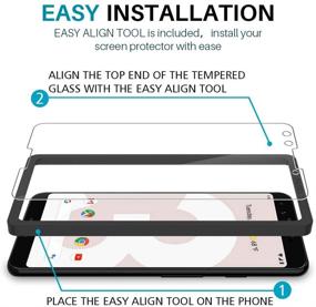 img 3 attached to Защитное стекло для экрана Google Pixel 3, 3 шт в наборе с легким установочным лотком - HD-качество, без пузырьков