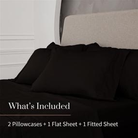 img 2 attached to 🛏️ Everspread Full Size Bed Sheets (4 Piece Sheet Set), Black. Super Soft & Breathable. High-End Bedding. Extra Deep Pockets - Fits 16 inch Mattresses. Wrinkle & Fade Resistant