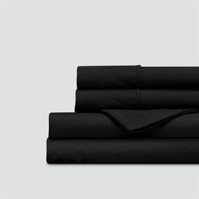 img 4 attached to 🛏️ Everspread Full Size Bed Sheets (4 Piece Sheet Set), Black. Super Soft & Breathable. High-End Bedding. Extra Deep Pockets - Fits 16 inch Mattresses. Wrinkle & Fade Resistant