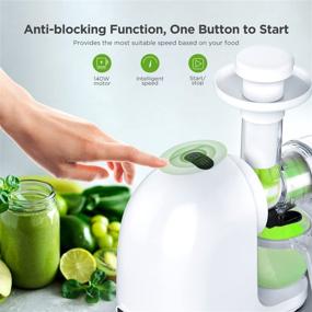 img 1 attached to 🥕 Slow Masticating Juicer Machine with Ceramic Auger - Easy to Clean, Cold Press, Reverse Function - Quiet Motor for 100% Original Vegetable and Fruit Juice, Ice Cream - Juicer Machines