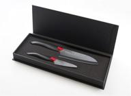 enhanced kyocera revolution series black blade paring and santoku knife set for superior performance logo