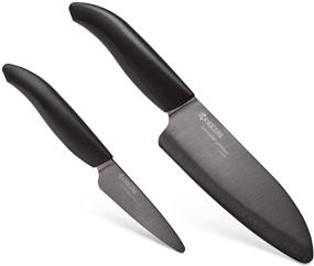 img 3 attached to Enhanced Kyocera Revolution Series Black Blade Paring and Santoku Knife Set for Superior Performance