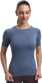 img 1 attached to Performance-driven Running Girl Seamless Workout Shirts: Dry-Fit Short Sleeve T-Shirts for Women Ideal for Yoga, Athletics, and More!