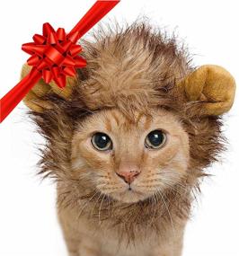 img 4 attached to 🦁 Pet Krewe Lion Mane Costume - Cat Lion Mane - Fits Neck Size 8”-14” - Ideal for Christmas, Halloween, Parties, Photo Shoots and Cat Lovers' Gifts