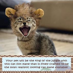 img 1 attached to 🦁 Pet Krewe Lion Mane Costume - Cat Lion Mane - Fits Neck Size 8”-14” - Ideal for Christmas, Halloween, Parties, Photo Shoots and Cat Lovers' Gifts