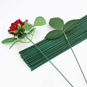 img 3 attached to 🌿 3 Rolls of Dark Green Flower Paper Tape with 50 Floral Stem Wires (16 Inch) for Bouquet Stem Wrapping and Crafts