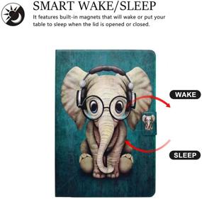 img 3 attached to 🎵 Dteck Lightweight Slim Fit PU Leather Smart Folio Stand Magnetic Cover with Auto Wake/Sleep Feature for Apple iPad Mini 1/2/3/4 - Music Elephant Design