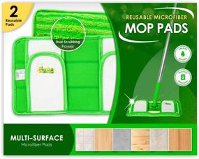 img 4 attached to 🧹 Turbo Washable Microfiber Mop Pad Refills - Reusable Swiffer Sweeper Compatible Pads - 12 Inch Floor Cleaning Mop Head Pads Work Wet and Dry - 2 Pack