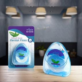 img 3 attached to 🦷 Triple Bristle Dental Floss, Anti-Plaque PTFE Floss, Easy Glide Satinfloss, Pro-Glide Clear & Slender, Mint Flavor, 55 Yards (50m) per Pack, 3-Pack