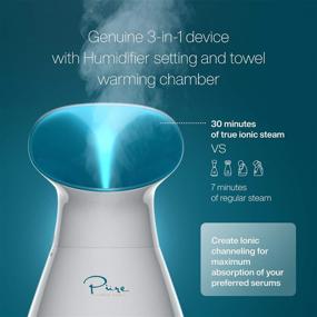 img 2 attached to 🔥 NanoSteamer Deluxe 3-in-1 Nano Ionic Facial Steamer - Advanced Temp Control - 30 Minutes Steam Time - Humidifier - Unclogs Pores - Eliminates Blackheads - Spa-Quality - Includes 5-Piece Skin Kit in Premium Stainless Steel