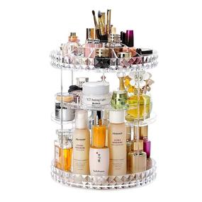 img 4 attached to 🌀 Hosen Acrylic Rotation Makeup Organizer: Efficiently Store Perfumes, Skincare, and Cosmetics in a Spinning Countertop Holder