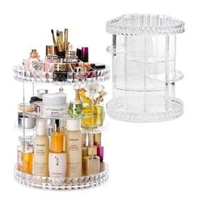 img 3 attached to 🌀 Hosen Acrylic Rotation Makeup Organizer: Efficiently Store Perfumes, Skincare, and Cosmetics in a Spinning Countertop Holder
