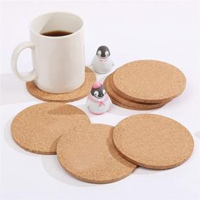 img 1 attached to 🔥 Premium 12 Pcs Cork Coaster Set: Absorbent, Heat Resistant, Reusable Drink Coasters - Ideal for Tea, Coffee, and Crafts. Perfect Warm Gifts for Relatives & Friends!