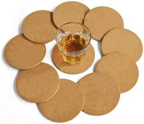 img 2 attached to 🔥 Premium 12 Pcs Cork Coaster Set: Absorbent, Heat Resistant, Reusable Drink Coasters - Ideal for Tea, Coffee, and Crafts. Perfect Warm Gifts for Relatives & Friends!