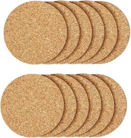 img 4 attached to 🔥 Premium 12 Pcs Cork Coaster Set: Absorbent, Heat Resistant, Reusable Drink Coasters - Ideal for Tea, Coffee, and Crafts. Perfect Warm Gifts for Relatives & Friends!