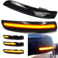 🚘 led sequential blinker side marker lights car rear view mirror turn signal lamp assembly replacement for ford kuga escape ecosport 2013-2018, c-max 2013-2017, focus 2012-2018 with smoked lens logo