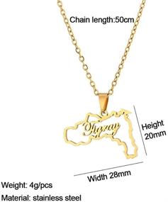 img 3 attached to Exquisite Ethiopian Gold Plated / Stainless Steel Tigray Map Flag Pendant Necklace: Unisex Country Map Jewelry at Its Finest