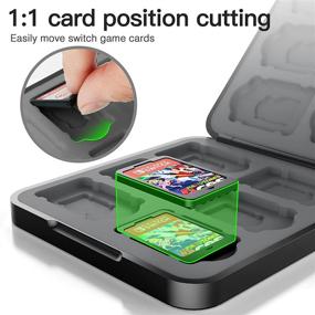 img 2 attached to 🎮 HEYSTOP Game Card Case: Slim & Portable Switch OLED/Nintendo Switch Holder with 12 Slots, Black – Complete with 4 Joy-Con Thumb Grips Caps