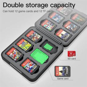 img 3 attached to 🎮 HEYSTOP Game Card Case: Slim & Portable Switch OLED/Nintendo Switch Holder with 12 Slots, Black – Complete with 4 Joy-Con Thumb Grips Caps