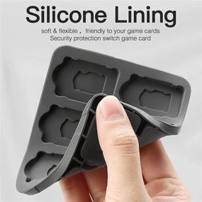 img 1 attached to 🎮 HEYSTOP Game Card Case: Slim & Portable Switch OLED/Nintendo Switch Holder with 12 Slots, Black – Complete with 4 Joy-Con Thumb Grips Caps