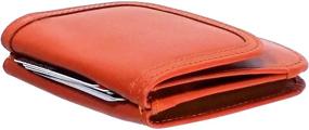 img 2 attached to 🚖 Taxi Wallet - Smooth Leather, Tangelo Orange: A Compact Front Pocket Folding Wallet for Men & Women, Perfect for Cards, Coins, Bills, and ID