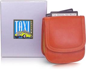 img 3 attached to 🚖 Taxi Wallet - Smooth Leather, Tangelo Orange: A Compact Front Pocket Folding Wallet for Men & Women, Perfect for Cards, Coins, Bills, and ID