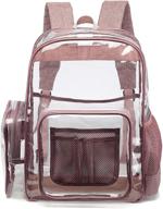 🎒 heavy duty clear stadium/school backpack by f-color, transparent pvc bag logo