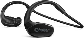 img 4 attached to 🎧 Беспроводные наушники Phaiser FlexCore Gen-5 Bluetooth: влагозащищенные наушники с микрофоном, идеально подходят для бега - Blackout Edition.