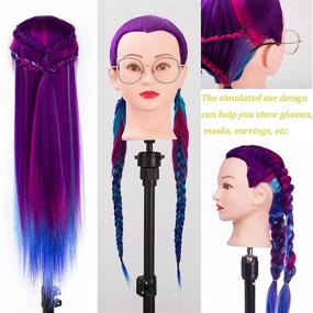 img 2 attached to Hairealm 26-inch Synthetic Hair Mannequin Head with Clamp Stand: Perfect for Hair Styling Training and Cosmetology Practice - SACH2P