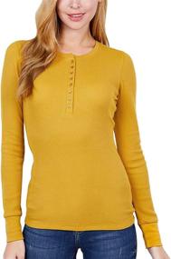 img 1 attached to MixMatchy Womens Sleeve V Neck Thermal Women's Clothing for Lingerie, Sleep & Lounge