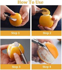 img 2 attached to Stainless Steel Orange Citrus Peelers - Slicer, Cutter, Peeler, and Remover in Humanized Design with Curved Handle - Fruit Tools for Kitchen Gadgets