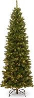 🎄 national tree company pre-lit artificial slim christmas tree: 7ft north valley spruce in green with white lights & stand logo