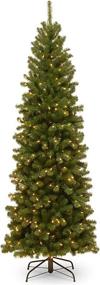 img 4 attached to 🎄 National Tree Company Pre-Lit Artificial Slim Christmas Tree: 7ft North Valley Spruce in Green with White Lights & Stand