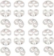 💎 925 sterling silver ear locking backs - secure replacement for stud earrings - posts ear nuts - 5x6mm - set of 24pcs/12 pairs logo