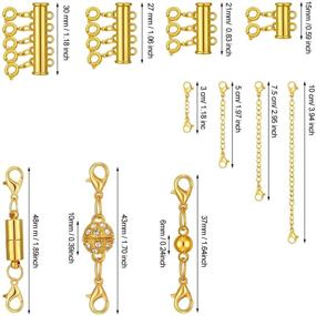 img 3 attached to 📿 28 Magnetic Lobster Clasps Slide Tube Connectors for DIY Jewelry, Necklace & Bracelet Chain Extenders, Silver & Gold, Assorted Sizes - Making Accessories