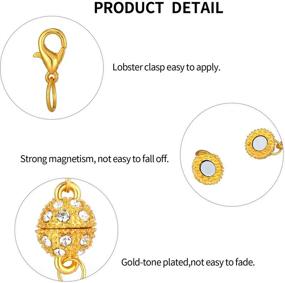 img 1 attached to 📿 28 Magnetic Lobster Clasps Slide Tube Connectors for DIY Jewelry, Necklace & Bracelet Chain Extenders, Silver & Gold, Assorted Sizes - Making Accessories