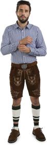 img 3 attached to Authentic Schöneberger Mens Bavarian Lederhosen Brown - Traditional German Oktoberfest Attire