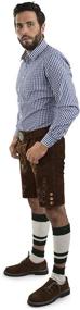 img 2 attached to Authentic Schöneberger Mens Bavarian Lederhosen Brown - Traditional German Oktoberfest Attire