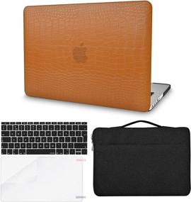 img 4 attached to 👝 KECC Leather 13-inch MacBook Air Case Bundle - Includes Keyboard Cover, Sleeve Bag, and Screen Protector - Premium Italian Leather A1466/A1369 Cover (Matte Chestnut Crocodile Leather)