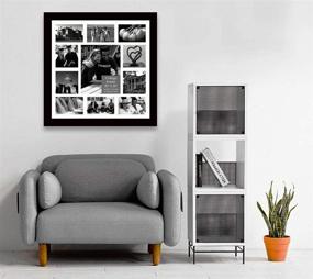 img 3 attached to 🖼️ Studio 500 Collage Photo Frames - 2-Pack Set of 20x20-inch Real Wood Frames, Tempered Glass, Ivory White Core Beveled Matte Board for 11 Picture Openings, Available in Black